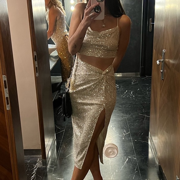 Forever 21 Sequin Midi Skirt Set, Sz S - Picture 2 of 11